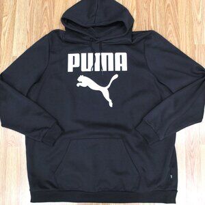 3XL TALL, 3XLT PUMA COTTON HOODIE SWEATSHIRT POLYESTER BLACK & WHITE